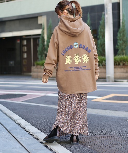 チチカカ（チチカカ）の「COBMASTER コラボ ルチャマスクコブベアプルオーバー【ユニセックス】（パーカー・メンズ・ブラウン/チャコールグレー・FREE）」の7枚目の写真