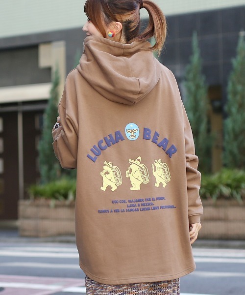 チチカカ（チチカカ）の「COBMASTER コラボ ルチャマスクコブベアプルオーバー【ユニセックス】（パーカー・メンズ・ブラウン/チャコールグレー・FREE）」の8枚目の写真