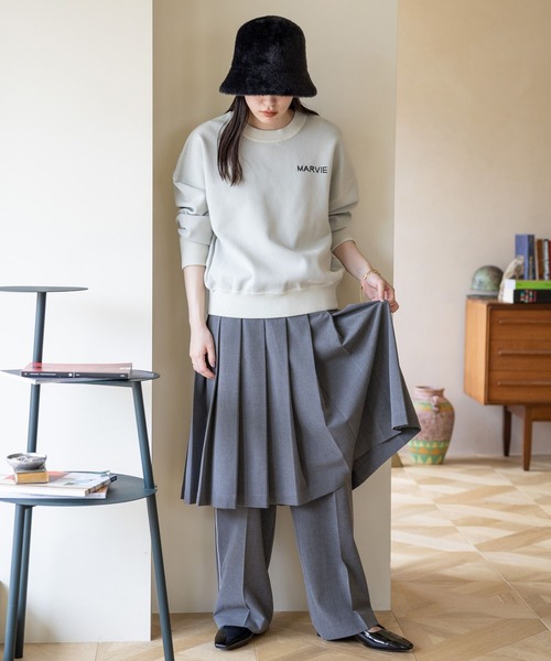 LOWRYS FARM（ローリーズファーム）の「スクールロゴニットプルオーバーロングスリーブ  976840（ニット/セーター・レディース・ネイビー/アイボリー/グリーン・FREE）」の6枚目の写真