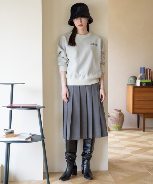 LOWRYS FARM（ローリーズファーム）の「スクールロゴニットプルオーバーロングスリーブ  976840（ニット/セーター・レディース・ネイビー/アイボリー/グリーン・FREE）」の10枚目の写真