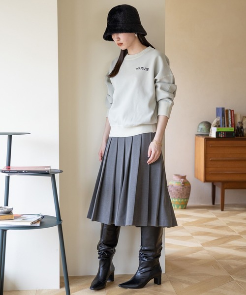 LOWRYS FARM（ローリーズファーム）の「スクールロゴニットプルオーバーロングスリーブ  976840（ニット/セーター・レディース・ネイビー/アイボリー/グリーン・FREE）」の11枚目の写真