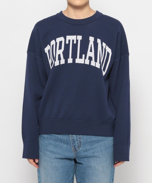 LOWRYS FARM（ローリーズファーム）の「スクールロゴニットプルオーバーロングスリーブ  976840（ニット/セーター・レディース・ネイビー/アイボリー/グリーン・FREE）」の13枚目の写真