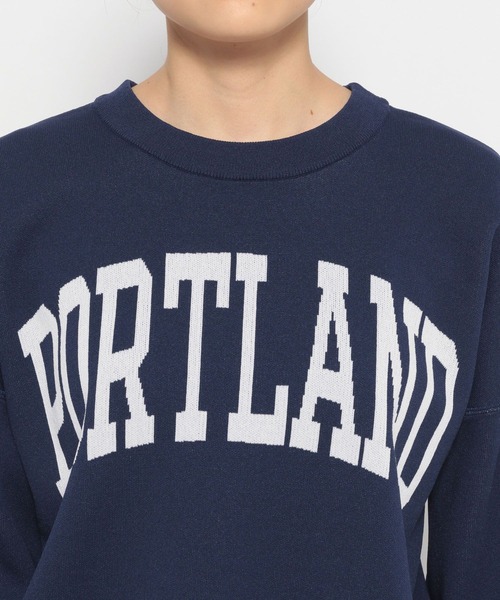 LOWRYS FARM（ローリーズファーム）の「スクールロゴニットプルオーバーロングスリーブ  976840（ニット/セーター・レディース・ネイビー/アイボリー/グリーン・FREE）」の16枚目の写真