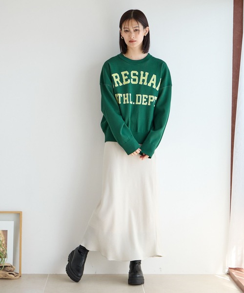 LOWRYS FARM シンプルニット M LOWRYS FARM ニット セーター スカシ2WAYドルマンプル