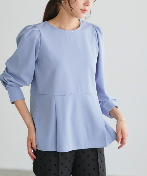 Pierrot（ピエロ）の「ペプラムTブラウス（シャツ/ブラウス・レディース・グレー/ブラック/ネイビー/オフホワイト/キャメル/ブルー・M/L）」の5枚目の写真