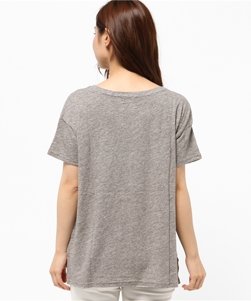 OUTLET（アウトレット）の「【Discoat Petit】粗杢VネックT（Tシャツ/カットソー・レディース・グレー/ブラック・FREE）」の5枚目の写真