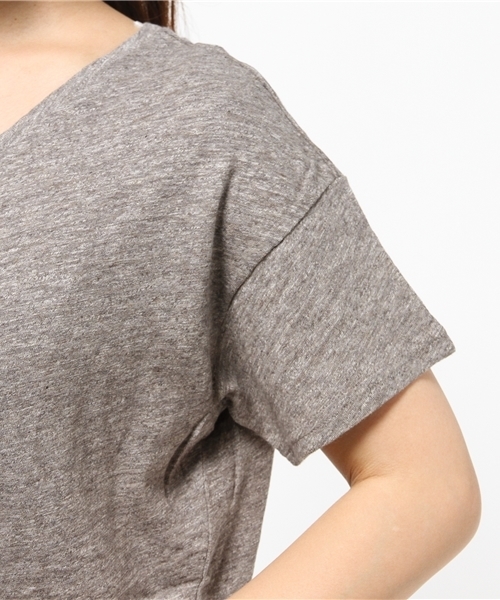 OUTLET（アウトレット）の「【Discoat Petit】粗杢VネックT（Tシャツ/カットソー・レディース・グレー/ブラック・FREE）」の7枚目の写真