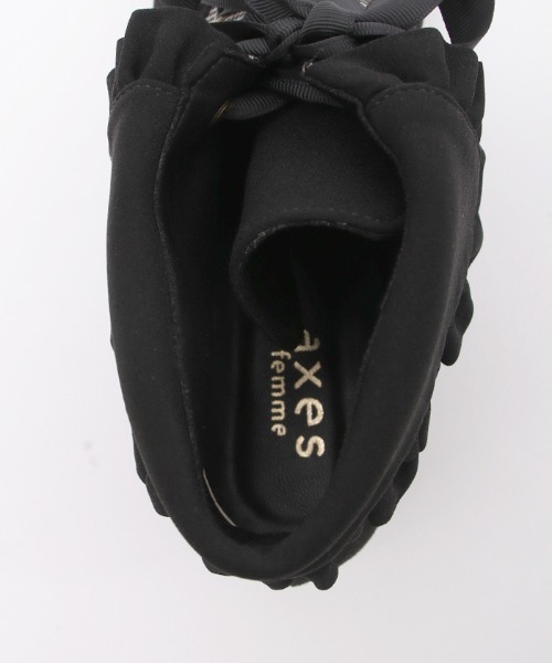 axes femme（アクシーズファム）の「襟風折り返しブーティー（ブーツ・レディース・ワイン/ブラック/ベージュ・LARGE/MEDIUM）」の10枚目の写真