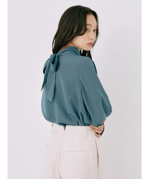 earth music&ecology（アースミュージックアンドエコロジー）の「2WAYボウタイブラウス（シャツ/ブラウス・レディース・ネイビー/ドット/ブルーグリーン/アイボリー・FREE）」の7枚目の写真