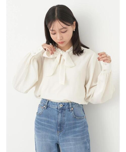 earth music&ecology（アースミュージックアンドエコロジー）の「2WAYボウタイブラウス（シャツ/ブラウス・レディース・ネイビー/ドット/ブルーグリーン/アイボリー・FREE）」の19枚目の写真