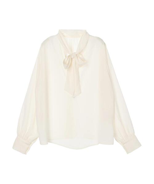 earth music&ecology（アースミュージックアンドエコロジー）の「2WAYボウタイブラウス（シャツ/ブラウス・レディース・ネイビー/ドット/ブルーグリーン/アイボリー・FREE）」の2枚目の写真