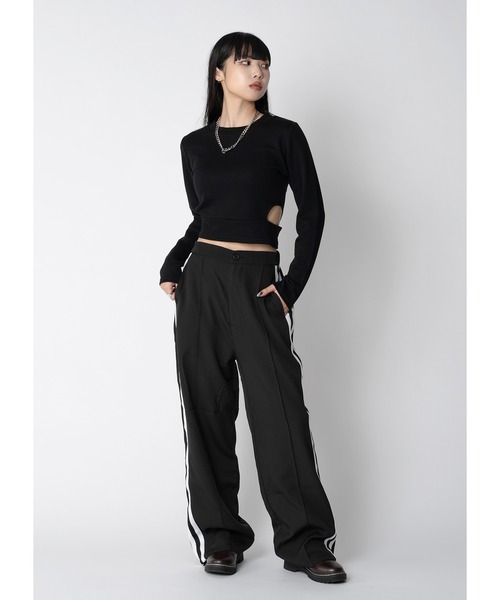 Adoon plain（アドーンプレーン）の「ウエストカットトップス / LS（Tシャツ/カットソー・レディース・パープル/ブラック/ホワイト・FREE）」の16枚目の写真