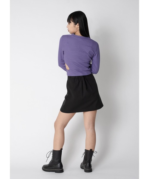 Adoon plain（アドーンプレーン）の「ウエストカットトップス / LS（Tシャツ/カットソー・レディース・パープル/ブラック/ホワイト・FREE）」の8枚目の写真