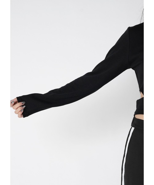 Adoon plain（アドーンプレーン）の「ウエストカットトップス / LS（Tシャツ/カットソー・レディース・パープル/ブラック/ホワイト・FREE）」の20枚目の写真