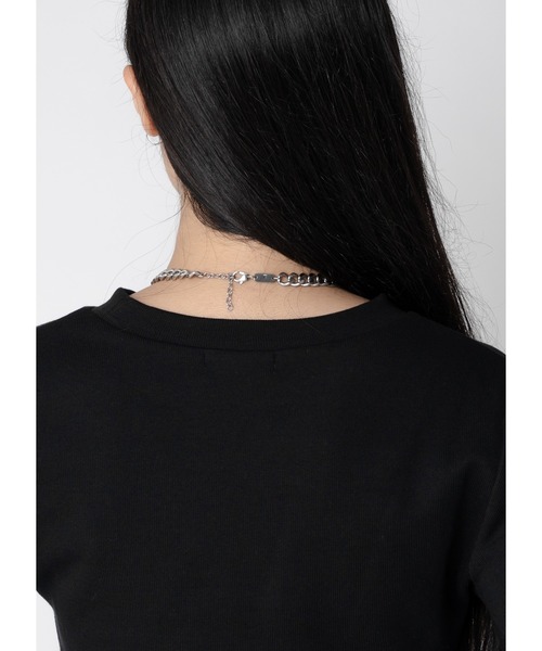 Adoon plain（アドーンプレーン）の「ウエストカットトップス / LS（Tシャツ/カットソー・レディース・パープル/ブラック/ホワイト・FREE）」の22枚目の写真