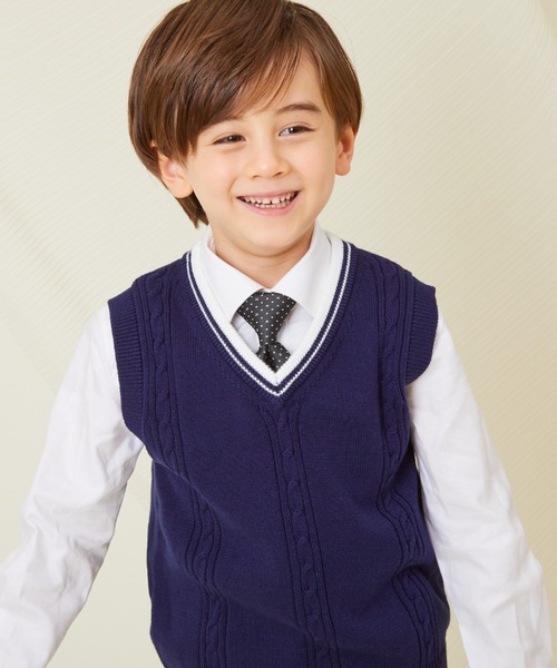 CHOPIN（ショパン）の「チルデンニットベスト（ベスト・キッズ・ネイビー/ホワイト・130cm/110cm/120cm）」の2枚目の写真
