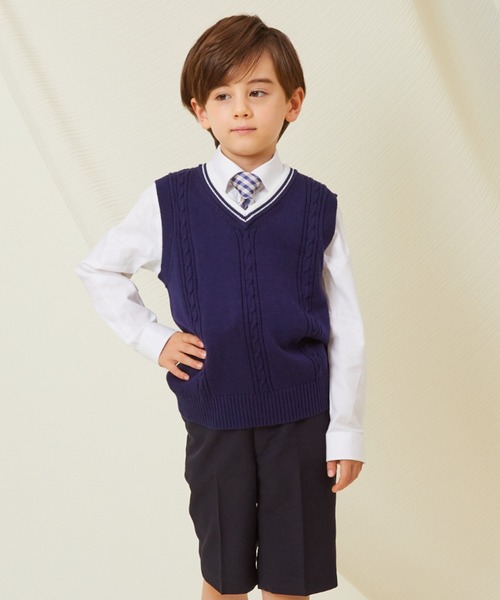 CHOPIN（ショパン）の「チルデンニットベスト（ベスト・キッズ・ネイビー/ホワイト・130cm/110cm/120cm）」の8枚目の写真