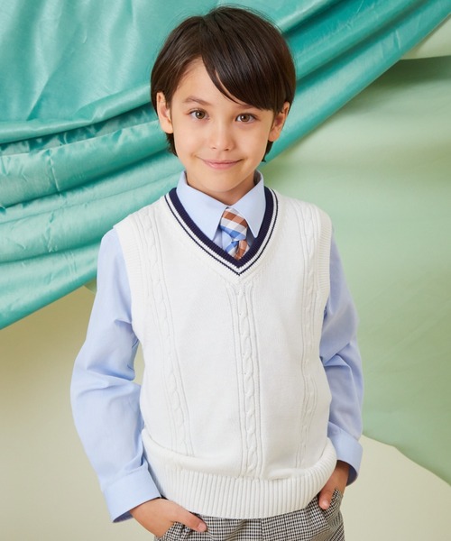 CHOPIN（ショパン）の「チルデンニットベスト（ベスト・キッズ・ネイビー/ホワイト・130cm/110cm/120cm）」の3枚目の写真