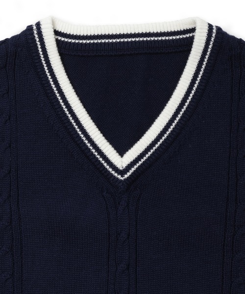 CHOPIN（ショパン）の「チルデンニットベスト（ベスト・キッズ・ネイビー/ホワイト・130cm/110cm/120cm）」の16枚目の写真