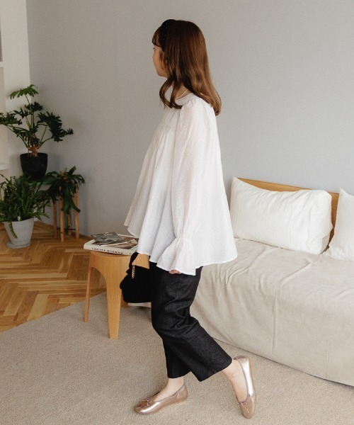 flower(フラワー)の「スイートフレアブラウス2(シャツ/ブラウス・レディース・ピンク/ホワイト・FREE)」の5枚目の写真