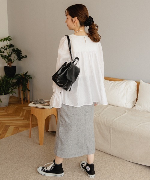 flower(フラワー)の「スイートフレアブラウス2(シャツ/ブラウス・レディース・ピンク/ホワイト・FREE)」の11枚目の写真