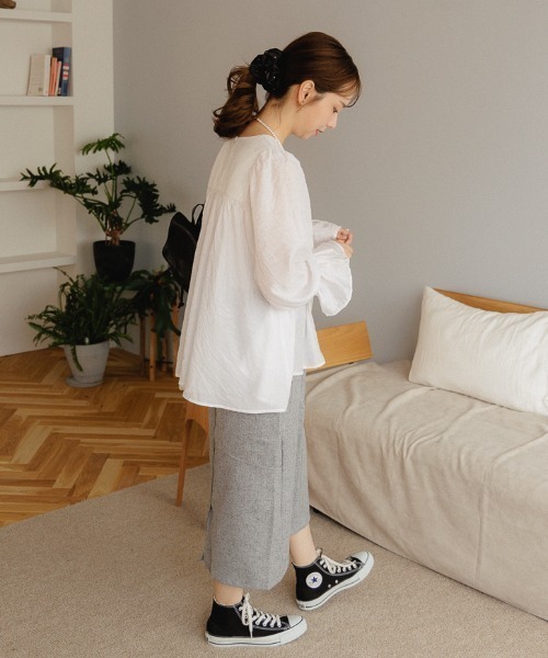 flower(フラワー)の「スイートフレアブラウス2(シャツ/ブラウス・レディース・ピンク/ホワイト・FREE)」の12枚目の写真