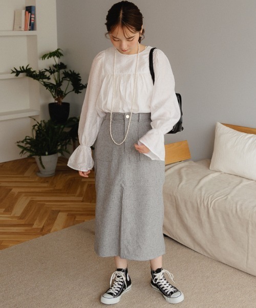 flower(フラワー)の「スイートフレアブラウス2(シャツ/ブラウス・レディース・ピンク/ホワイト・FREE)」の13枚目の写真