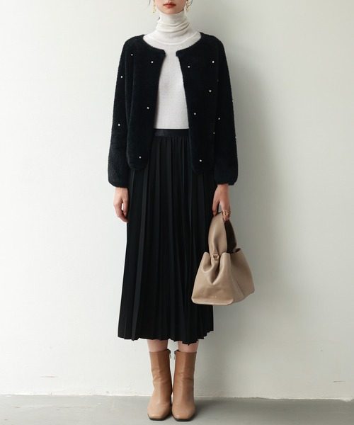 SAISON DE PAPILLON（セゾンドパピヨン）の「ダイヤモンドビジューニットカーディガン（カーディガン/ボレロ・レディース・ホワイト/ブラウン/ブラック/ベージュ/グレー/ブルーグレー・M/L）」の18枚目の写真