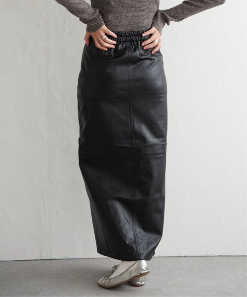 VENCEEXCHANGE(ヴァンスエクスチェンジ)の「フェイクレザーストレートスカート(スカート・レディース・チャコールグレー/ブラック・FREE)」の19枚目の写真