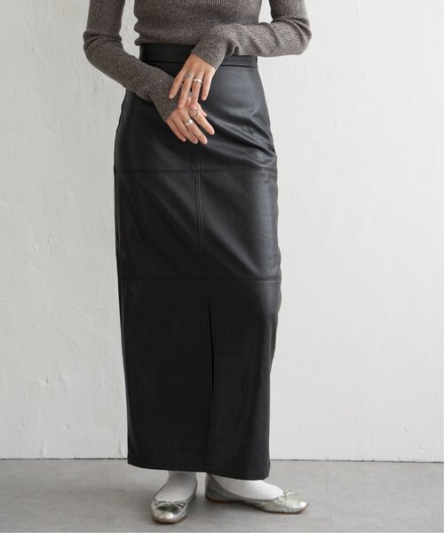 VENCEEXCHANGE(ヴァンスエクスチェンジ)の「フェイクレザーストレートスカート(スカート・レディース・チャコールグレー/ブラック・FREE)」の22枚目の写真