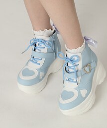 厚底ハートハイカットスニーカー