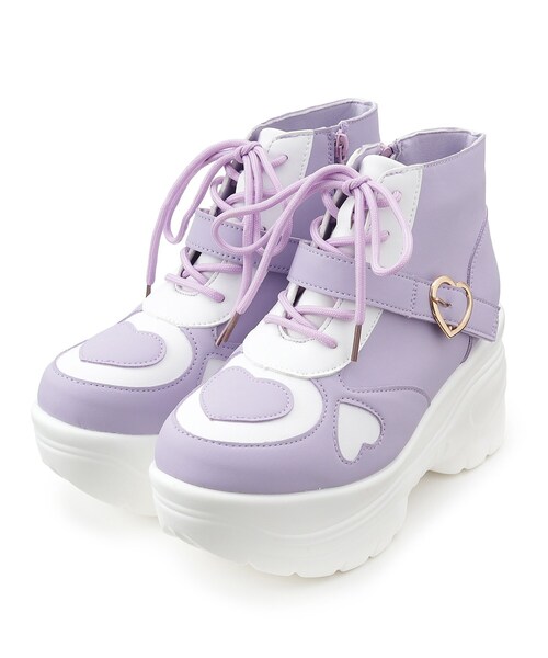 cs T&P(シーエスティーアンドピー)の「厚底ハートハイカットスニーカー(スニーカー・レディース・ブルー/ピンク系/パープル系/ブラック・L/LL/M/S)」の7枚目の写真