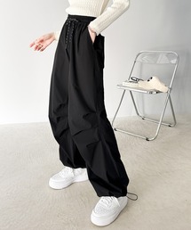 《JaVa ジャバコラボ》大人のカジュアルボトムス。裾ドロストワイド オーバーサイズ パンツ