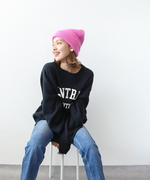 Three Four Time(スリーフォータイム)の「シャギーボリュームニットワッチ(ニットキャップ/ビーニー・レディース・グリーン/ピンク/アイボリー/チャコールグレー・FREE)」の6枚目の写真