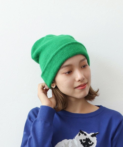 Three Four Time(スリーフォータイム)の「シャギーボリュームニットワッチ(ニットキャップ/ビーニー・レディース・グリーン/ピンク/アイボリー/チャコールグレー・FREE)」の10枚目の写真