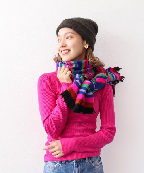 Three Four Time(スリーフォータイム)の「シャギーボリュームニットワッチ(ニットキャップ/ビーニー・レディース・グリーン/ピンク/アイボリー/チャコールグレー・FREE)」の13枚目の写真