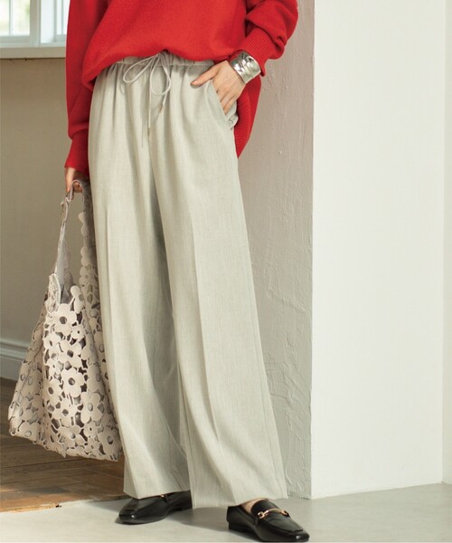 OPAQUE.CLIP(オペークドットクリップ)の「◆≪SS-LLsize≫ 裏起毛 イージーワイドストレートパンツ/ネオサーモ【蓄熱素材/洗濯機洗い可】(その他パンツ・レディース・オフホワイト/ブラック/ブルー/グレー・36/42/38/34/40)」の15枚目の写真