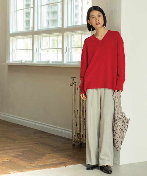 OPAQUE.CLIP(オペークドットクリップ)の「◆≪SS-LLsize≫ 裏起毛 イージーワイドストレートパンツ/ネオサーモ【蓄熱素材/洗濯機洗い可】(その他パンツ・レディース・オフホワイト/ブラック/ブルー/グレー・36/42/38/34/40)」の17枚目の写真