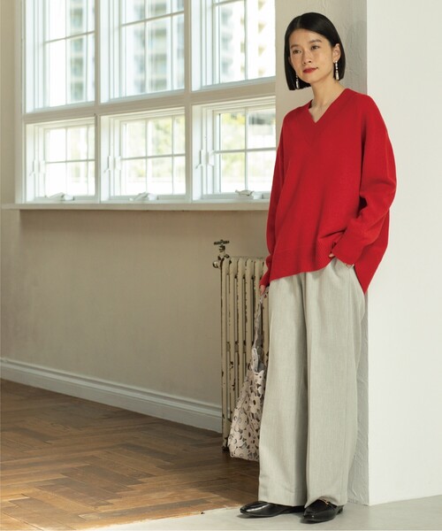 OPAQUE.CLIP(オペークドットクリップ)の「◆≪SS-LLsize≫ 裏起毛 イージーワイドストレートパンツ/ネオサーモ【蓄熱素材/洗濯機洗い可】(その他パンツ・レディース・オフホワイト/ブラック/ブルー/グレー・36/42/38/34/40)」の18枚目の写真