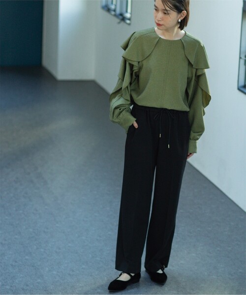 OPAQUE.CLIP(オペークドットクリップ)の「◆≪SS-LLsize≫ 裏起毛 イージーワイドストレートパンツ/ネオサーモ【蓄熱素材/洗濯機洗い可】(その他パンツ・レディース・オフホワイト/ブラック/ブルー/グレー・36/42/38/34/40)」の19枚目の写真