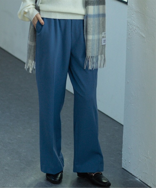 OPAQUE.CLIP(オペークドットクリップ)の「◆≪SS-LLsize≫ 裏起毛 イージーワイドストレートパンツ/ネオサーモ【蓄熱素材/洗濯機洗い可】(その他パンツ・レディース・オフホワイト/ブラック/ブルー/グレー・36/42/38/34/40)」の1枚目の写真