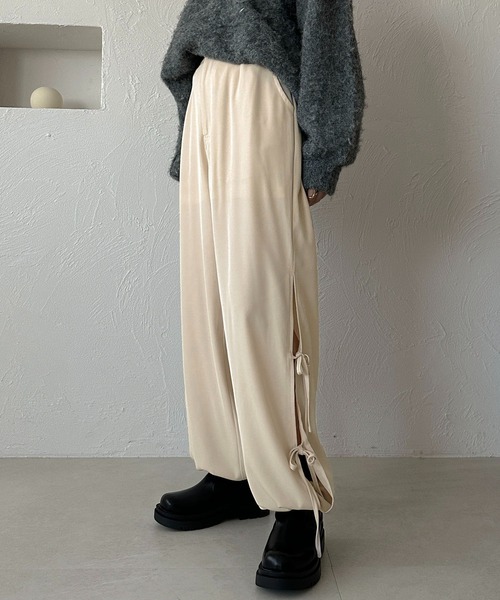 apres jour clair（アプレジュールクレア）の「【apres jour clair】サイドリボンカーゴパンツ【ZOZOTOWN限定アイテム】（その他パンツ・レディース・チャコールグレー/アイボリー/ブラウン系その他・X-LARGE/フリー）」の7枚目の写真