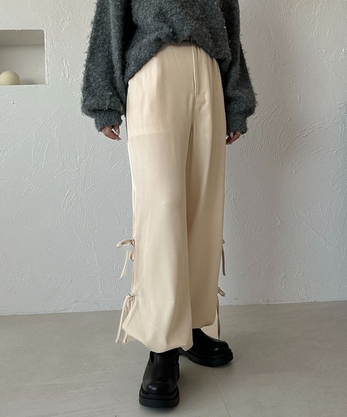 apres jour clair（アプレジュールクレア）の「【apres jour clair】サイドリボンカーゴパンツ【ZOZOTOWN限定アイテム】（その他パンツ・レディース・チャコールグレー/アイボリー/ブラウン系その他・X-LARGE/フリー）」の8枚目の写真