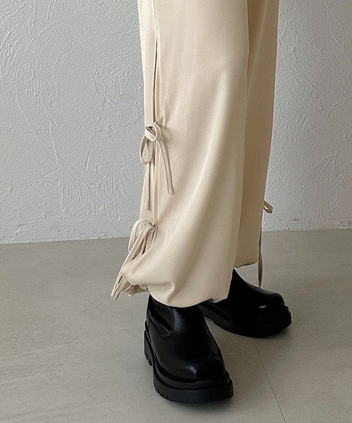 apres jour clair（アプレジュールクレア）の「【apres jour clair】サイドリボンカーゴパンツ【ZOZOTOWN限定アイテム】（その他パンツ・レディース・チャコールグレー/アイボリー/ブラウン系その他・X-LARGE/フリー）」の9枚目の写真