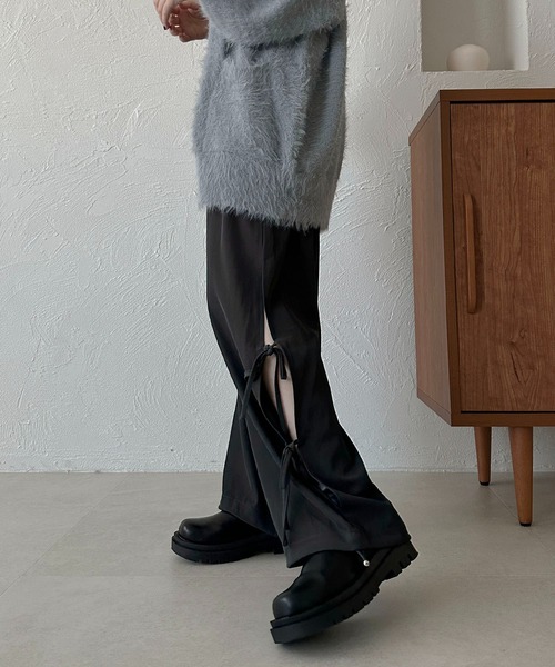 apres jour clair（アプレジュールクレア）の「【apres jour clair】サイドリボンカーゴパンツ【ZOZOTOWN限定アイテム】（その他パンツ・レディース・チャコールグレー/アイボリー/ブラウン系その他・X-LARGE/フリー）」の12枚目の写真