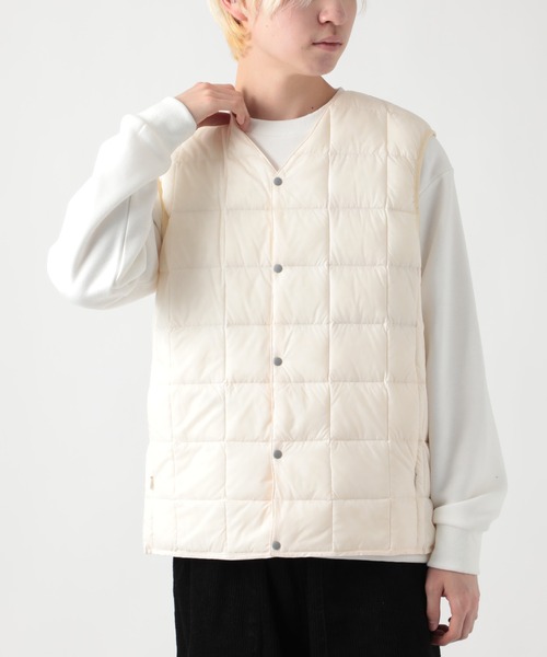 TAION（タイオン）の「【TAION】TAION-001 V NECK BUTTON DOWN VEST（ダウンベスト・メンズ・ネイビー/ブラック/カーキ/オフホワイト・M/L/XL/S）」の18枚目の写真