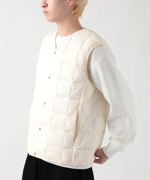 TAION（タイオン）の「【TAION】TAION-001 V NECK BUTTON DOWN VEST（ダウンベスト・メンズ・ネイビー/ブラック/カーキ/オフホワイト・M/L/XL/S）」の19枚目の写真