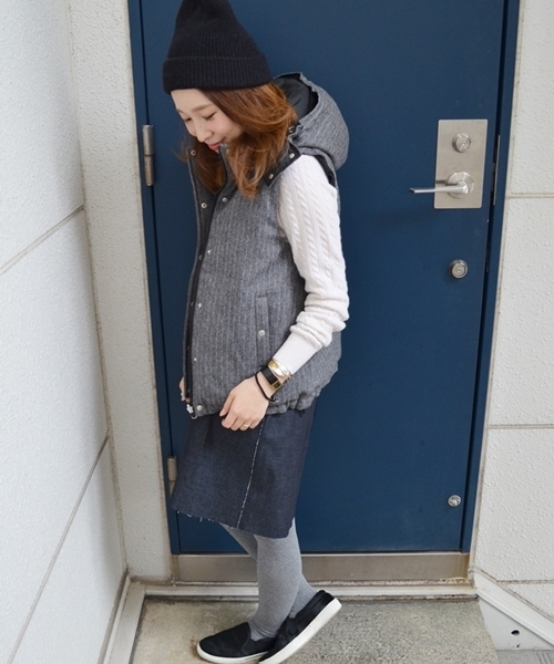 SHIPS for women（シップスフォーウィメン）の「リバーシブルダウンベスト◇（ダウンベスト・レディース・グレー/ネイビー・36/38）」の3枚目の写真