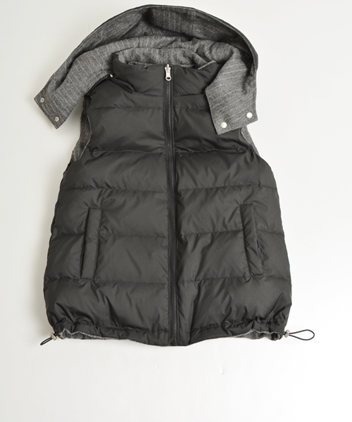 SHIPS for women（シップスフォーウィメン）の「リバーシブルダウンベスト◇（ダウンベスト・レディース・グレー/ネイビー・36/38）」の11枚目の写真