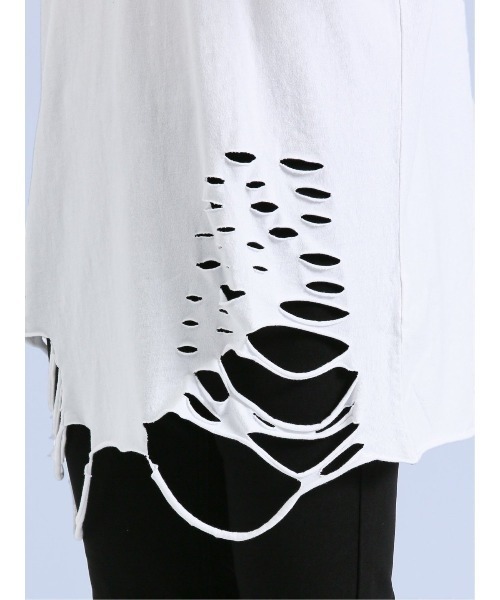 semantic design(セマンティックデザイン)の「【コットン100%】セマンティックデザイン グランジ クルーネック長袖Tシャツ(Tシャツ/カットソー・メンズ・ホワイト/ブラック・LARGE/MEDIUM)」の10枚目の写真